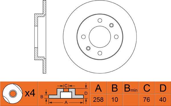 FIT FR0243 - Тормозной диск autospares.lv