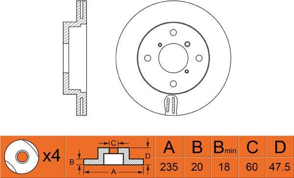 FIT FR0242V - Тормозной диск autospares.lv