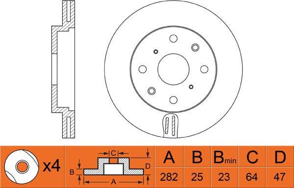 FIT FR0250V - Тормозной диск autospares.lv