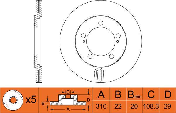 FIT FR0253V - Тормозной диск autospares.lv