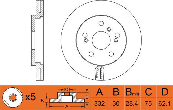 FIT FR0266V - Тормозной диск autospares.lv