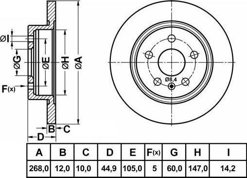 FIT FR0735 - Тормозной диск autospares.lv