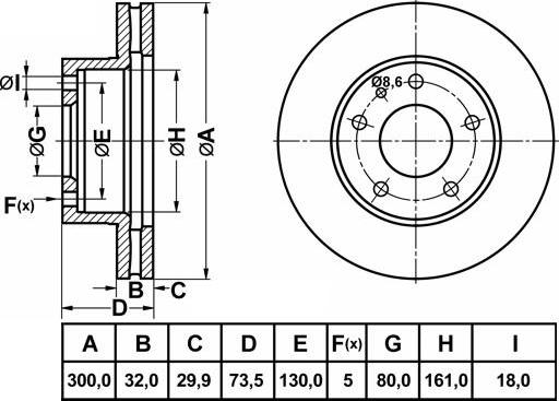 FIT FR1055V - Тормозной диск autospares.lv