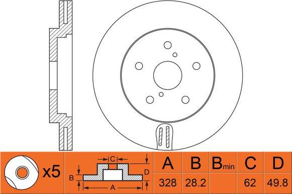 FIT FR1058V - Тормозной диск autospares.lv