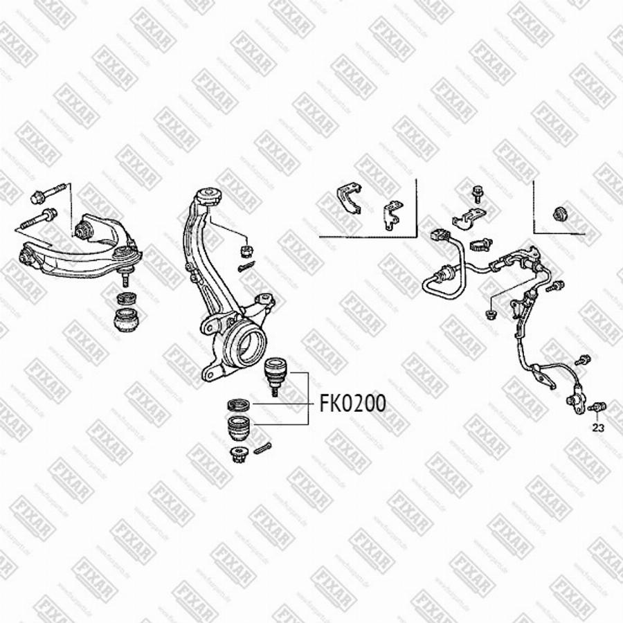 Fixar FK0200 - Шаровая опора, несущий / направляющий шарнир autospares.lv