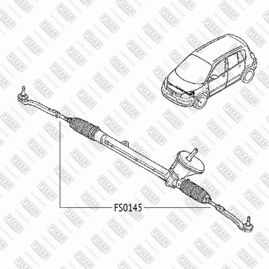 Fixar FS0145 - Осевой шарнир, рулевая тяга autospares.lv