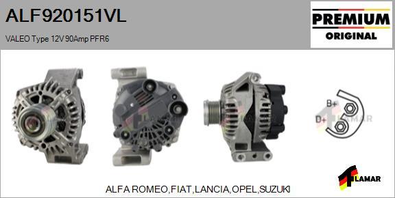 FLAMAR ALF920151VL - Генератор autospares.lv