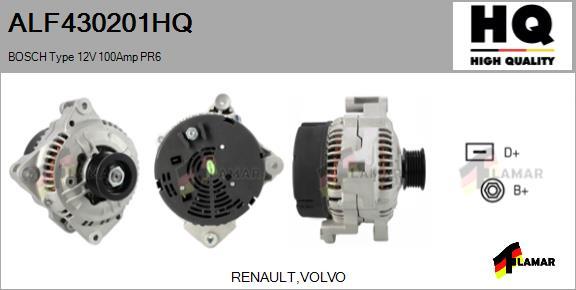 FLAMAR ALF430201HQ - Генератор autospares.lv