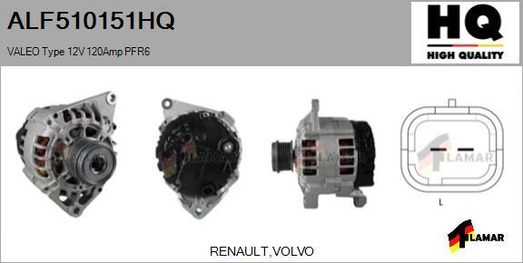 FLAMAR ALF510151HQ - Генератор autospares.lv