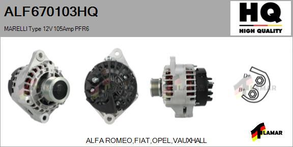 FLAMAR ALF670103HQ - Генератор autospares.lv