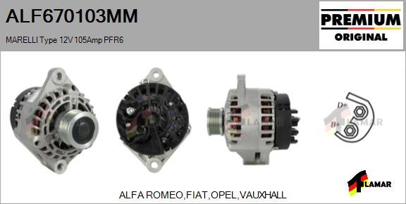 FLAMAR ALF670103MM - Генератор autospares.lv