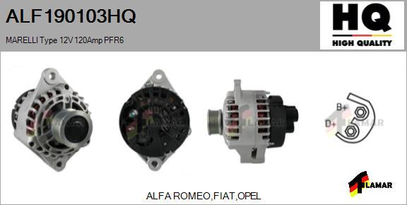 FLAMAR ALF190103HQ - Генератор autospares.lv