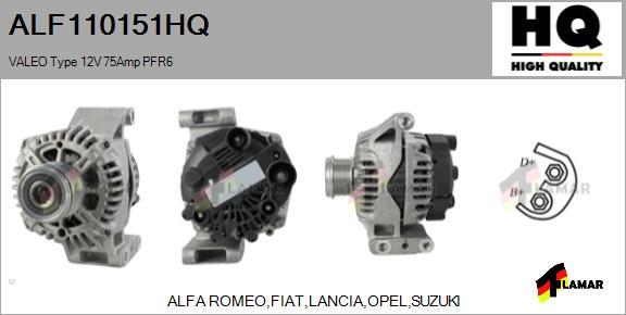 FLAMAR ALF110151HQ - Генератор autospares.lv