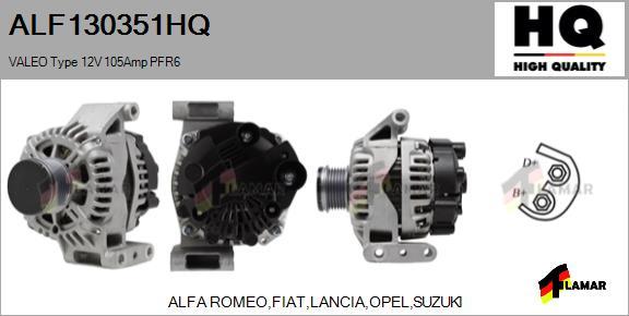 FLAMAR ALF130351HQ - Генератор autospares.lv