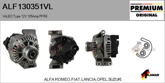 FLAMAR ALF130351VL - Генератор autospares.lv