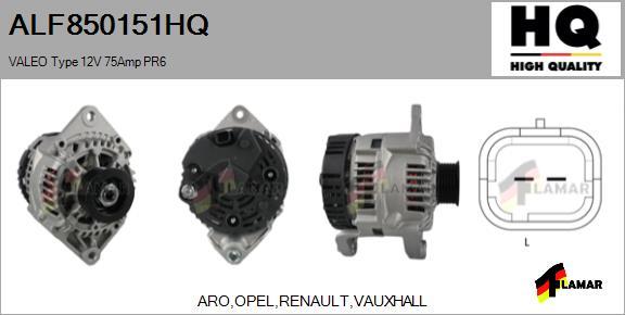 FLAMAR ALF850151HQ - Генератор autospares.lv