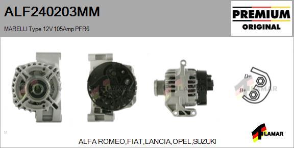 FLAMAR ALF240203MM - Генератор autospares.lv