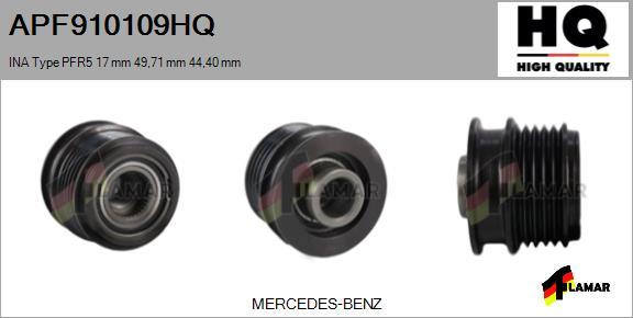 FLAMAR APF910109HQ - Шкив генератора, муфта autospares.lv