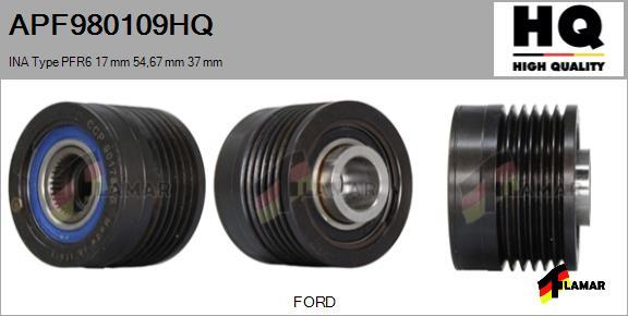 FLAMAR APF980109HQ - Шкив генератора, муфта autospares.lv