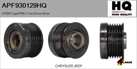 FLAMAR APF930129HQ - Шкив генератора, муфта autospares.lv