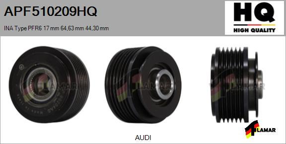 FLAMAR APF510209HQ - Шкив генератора, муфта autospares.lv