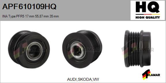 FLAMAR APF610109HQ - Шкив генератора, муфта autospares.lv