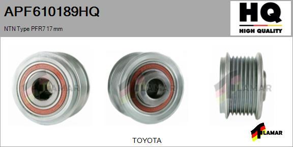 FLAMAR APF610189HQ - Шкив генератора, муфта autospares.lv