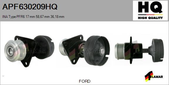 FLAMAR APF630209HQ - Шкив генератора, муфта autospares.lv