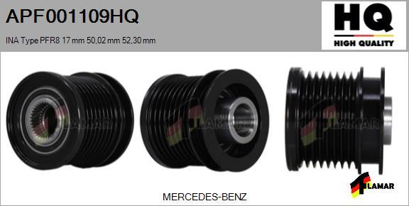 FLAMAR APF001109HQ - Шкив генератора, муфта autospares.lv