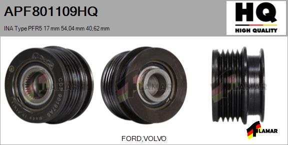 FLAMAR APF801109HQ - Шкив генератора, муфта autospares.lv