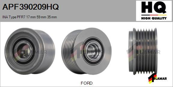 FLAMAR APF390209HQ - Шкив генератора, муфта autospares.lv