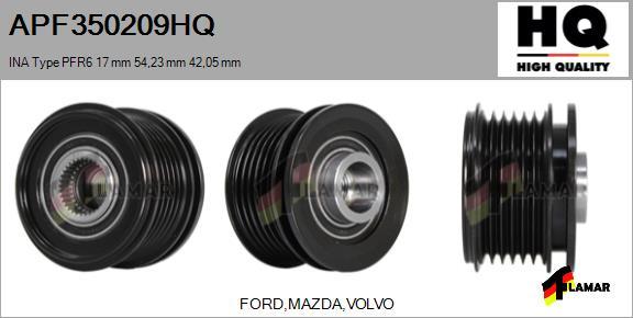 FLAMAR APF350209HQ - Шкив генератора, муфта autospares.lv