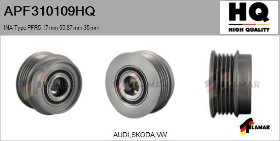 FLAMAR APF310109HQ - Шкив генератора, муфта autospares.lv