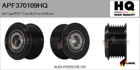 FLAMAR APF370109HQ - Шкив генератора, муфта autospares.lv