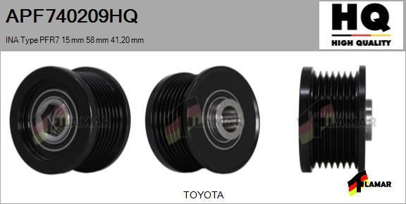 FLAMAR APF740209HQ - Шкив генератора, муфта autospares.lv