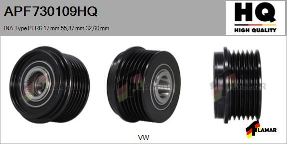 FLAMAR APF730109HQ - Шкив генератора, муфта autospares.lv