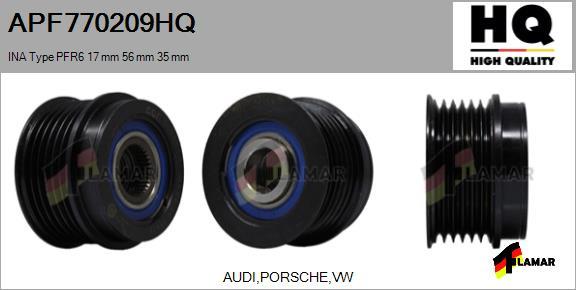 FLAMAR APF770209HQ - Шкив генератора, муфта autospares.lv