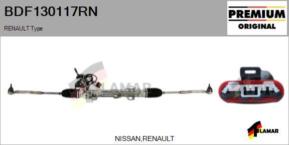 FLAMAR BDF130117RN - Рулевой механизм, рейка autospares.lv