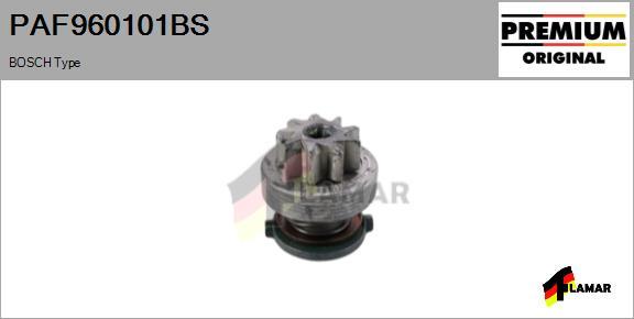 FLAMAR PAF960101BS - Ведущая шестерня, бендикс, стартер autospares.lv