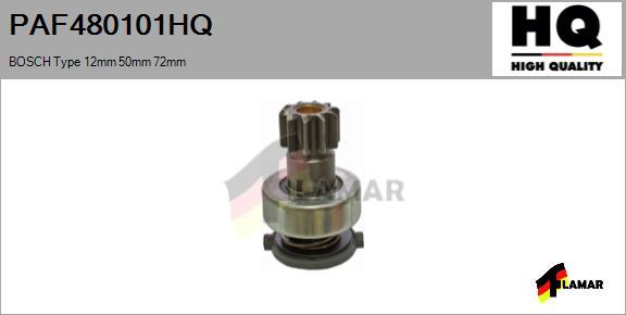 FLAMAR PAF480101HQ
 - Ведущая шестерня, бендикс, стартер autospares.lv