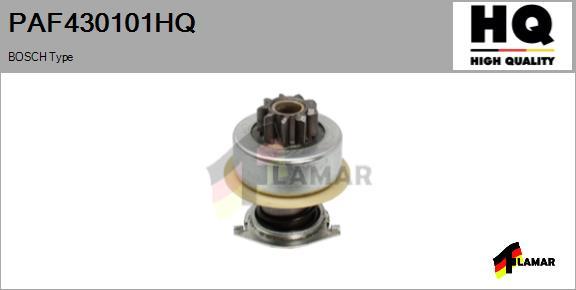 FLAMAR PAF430101HQ - Ведущая шестерня, бендикс, стартер autospares.lv