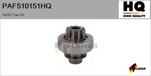 FLAMAR PAF510151HQ - Ведущая шестерня, бендикс, стартер autospares.lv