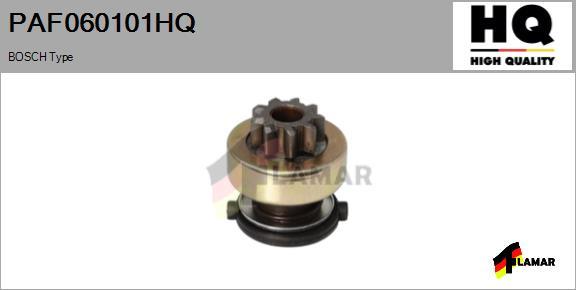 FLAMAR PAF060101HQ - Ведущая шестерня, бендикс, стартер autospares.lv