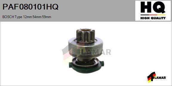 FLAMAR PAF080101HQ
 - Ведущая шестерня, бендикс, стартер autospares.lv