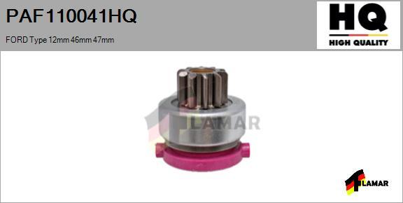 FLAMAR PAF110041HQ
 - Ведущая шестерня, бендикс, стартер autospares.lv