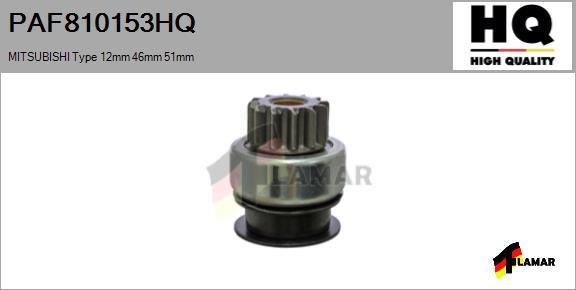 FLAMAR PAF810153HQ
 - Ведущая шестерня, бендикс, стартер autospares.lv