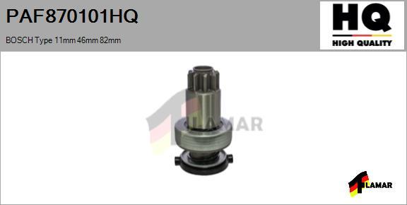 FLAMAR PAF870101HQ
 - Ведущая шестерня, бендикс, стартер autospares.lv