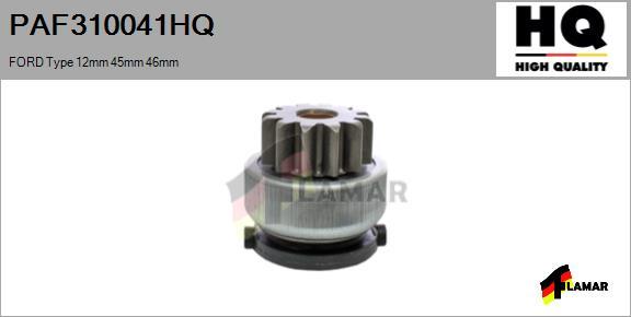 FLAMAR PAF310041HQ
 - Ведущая шестерня, бендикс, стартер autospares.lv