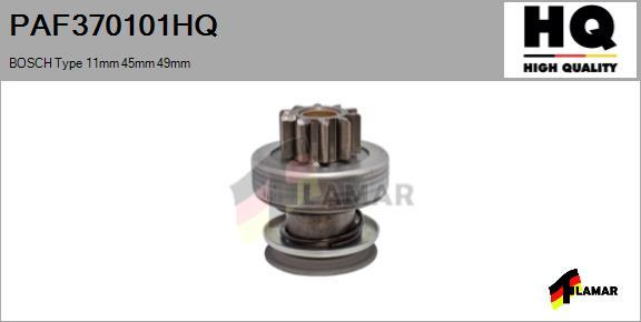 FLAMAR PAF370101HQ
 - Ведущая шестерня, бендикс, стартер autospares.lv