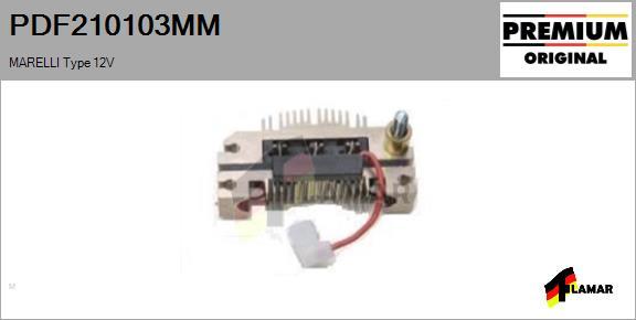 FLAMAR PDF210103MM - Выпрямитель, диодный мост, генератор autospares.lv